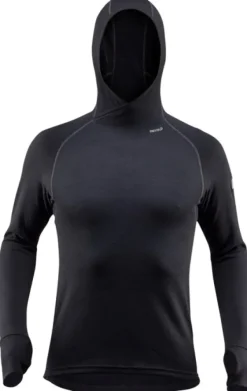 Devold Expedition Man Hoodie hupullinen kerrastopusero, musta| Kerrastopaidat