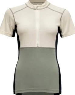 Devold Kerrastopaidat^Lauparen Merino 190 Zip Tee Woman Raw White/Fog/Ink