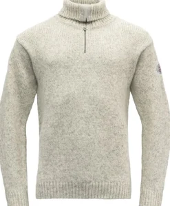 Devold Nansen Sweater Zip Neck Unisex Grey Melange| Pitkähihaiset Paidat