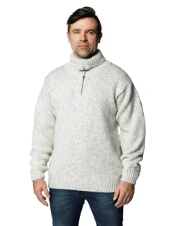 Devold Nansen Sweater Zip Neck Unisex Grey Melange| Pitkähihaiset Paidat