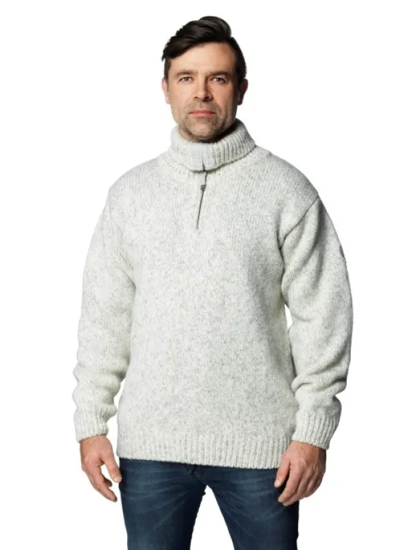 Devold Nansen Sweater Zip Neck Unisex Grey Melange| Pitkähihaiset Paidat