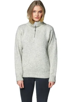 Devold Nansen Sweater Zip Neck Unisex Grey Melange| Pitkähihaiset Paidat
