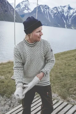 Devold Pitkähihaiset Paidat^Original Islender Crew Neck Unisex Offwhite/Anthracite