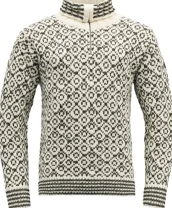 Devold Hupparit, Fleecet Ja Välipaidat^Svalbard Sweater Zip Neck Unisex Off White/Anthracite