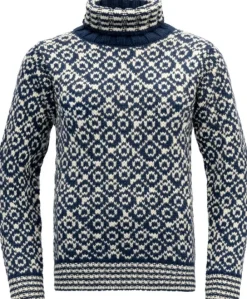 Devold Pitkähihaiset Paidat^Svalbard Wool High Neck villapaita, unisex, musta/valkoinen