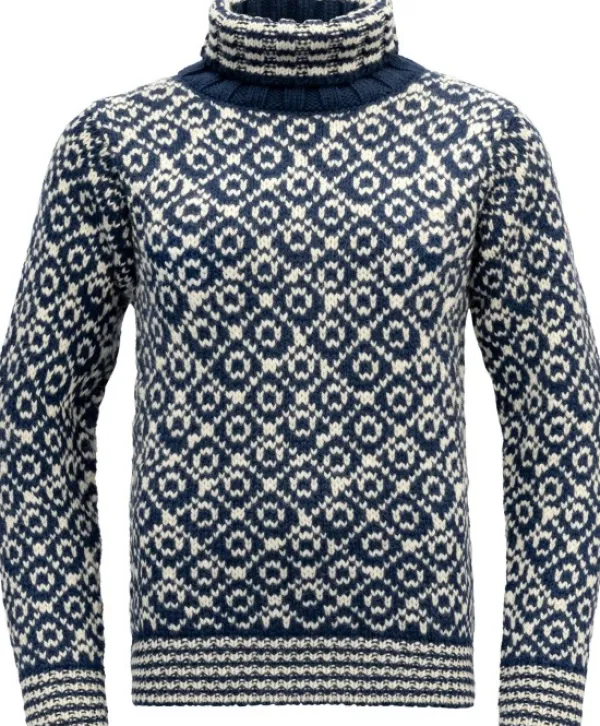 Devold Pitkähihaiset Paidat^Svalbard Wool High Neck villapaita, unisex, musta/valkoinen