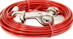 Dog Tie-Out Cable -kiinnitysvaijeri 27 kg / 4,5 m| Taluttimet