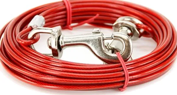 Dog Tie-Out Cable -kiinnitysvaijeri 27 kg / 4,5 m| Taluttimet