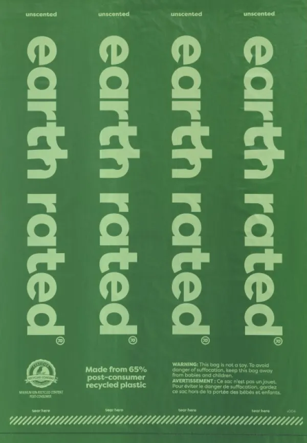 Earth Rated Refill Unscented rullapakkaus, 8 kpl| Koirankakkapussit