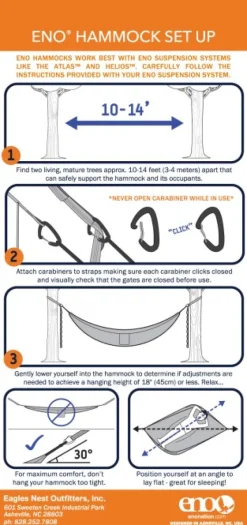 Eno Hammock Riippumatot^Eno Atlas XL Suspension System kiinnityshihna riippumatolle, musta