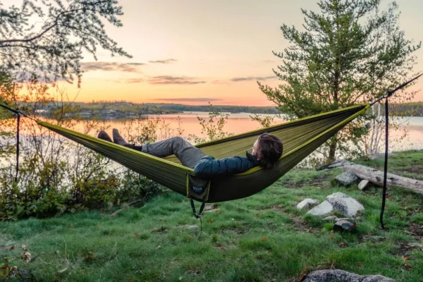 Eno Hammock Riippumatot^Eno DoubleNest Bluesign kahden hengen riippumatto, oliivi/oranssi