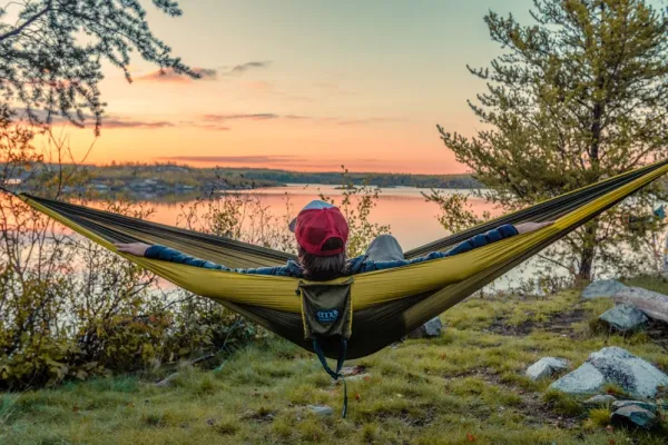 Eno Hammock Riippumatot^Eno DoubleNest Bluesign kahden hengen riippumatto, punainen/musta