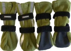 FinNero Hundsko HALLA koiran tossut, M-L, 4-pack, Reflex Grön| Koiran Tossut