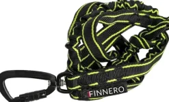 FinNero Taluttimet^POWER talutushihna jousto-osiolla, musta/keltainen