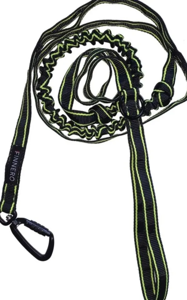 FinNero Taluttimet^POWER talutushihna jousto-osiolla, musta/keltainen