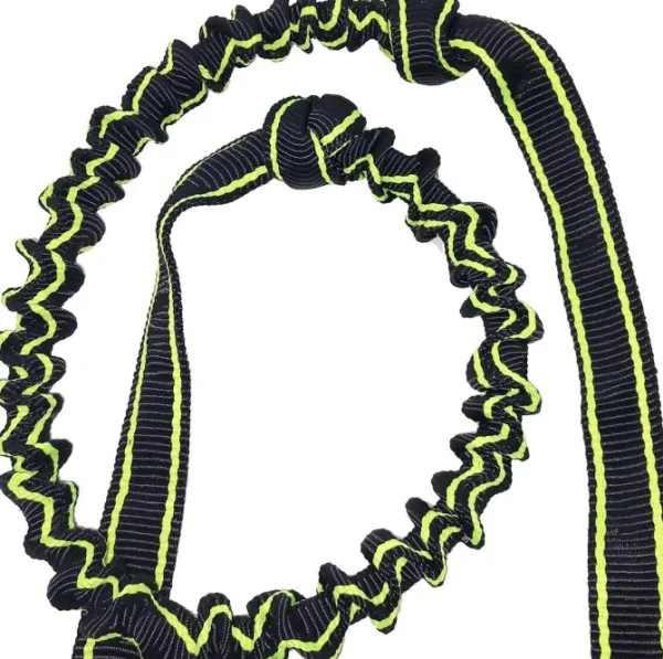 FinNero Taluttimet^POWER talutushihna jousto-osiolla, musta/keltainen