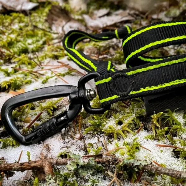 FinNero Taluttimet^POWER talutushihna jousto-osiolla, musta/keltainen