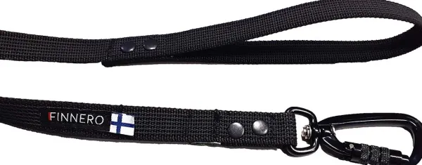 FinNero Taluttimet^RESCUE luistamaton talutushihna, 1,5 cm, musta