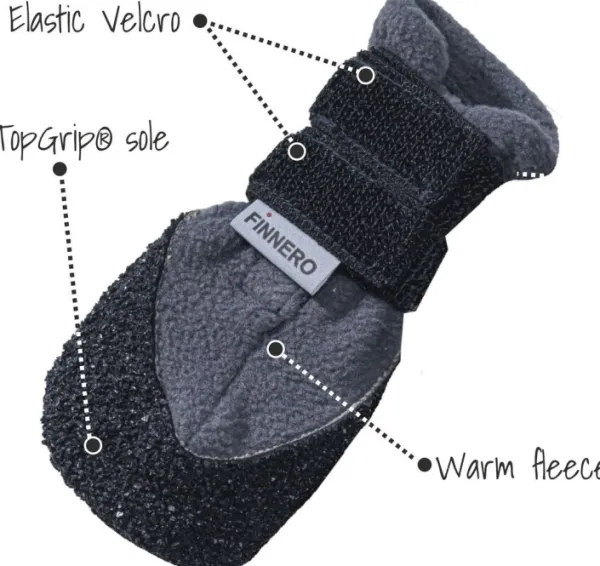 FinNero HALLA LUX tossut, XL, 2kpl, harmaa| Koiran Tossut