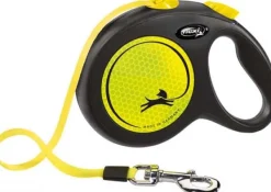 Flexi Taluttimet^New NEON kelatalutin L, 5 m, musta/neonkeltainen