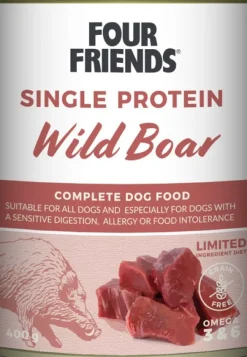 Four Friends Koiran Märkäruoka^Wild Boar koiran märkäruoka villisika, 400 g