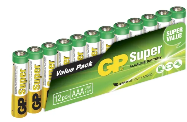 GP Batteries Paristot, Laturit Ja Vara-akut^GP Super Alkaline AAA-paristot, 24A/LR03, 12 kpl