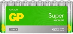 GP Batteries GP Super Alkaline AAA-paristot, 24A/LR03 20 kpl| Paristot, Laturit Ja Vara-akut