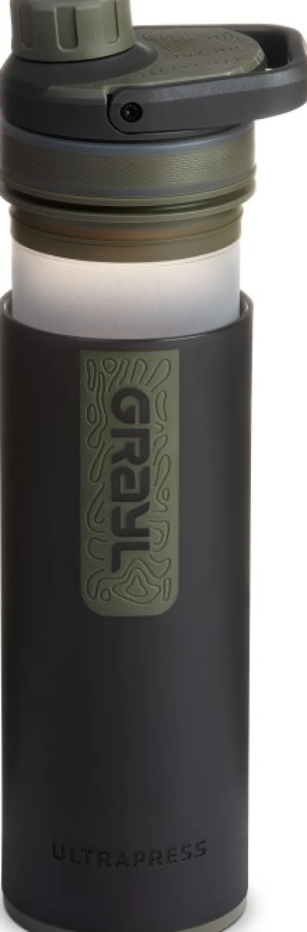 Grayl UltraPress Purifier Bottle vedensuodatin, Camp Black| Vedenpuhdistus