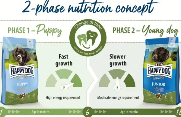 Happy Dog Koiran Kuivaruoka^Sensible Junior Lamb & Rice 10 kg
