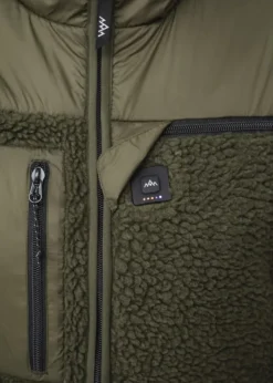 Heat Experience Lämpövaatteet^Heated Pile Fleece lämpötakki, Olive Green
