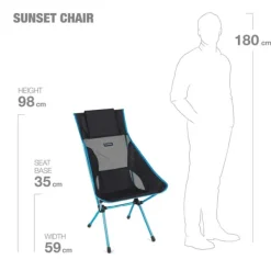 Helinox Sunset Chair retkituoli, musta/sininen| Retkituolit, -pöydät Ja Istuinalustat