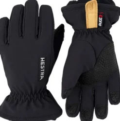 Hestra CZone Pluto Jr 5 finger lasten hanskat, musta| Lasten Asusteet