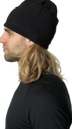 Houdini Päähineet, huivit ja kaulurit/Pipot Ja Lakit^Power Top Hat fleecepipo, musta