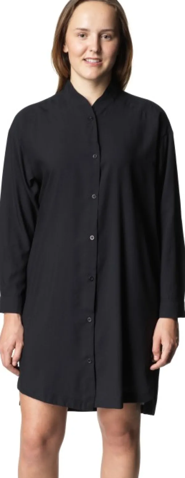 Houdini Tree Dress naisten paitamekko, musta| Flanelli- Ja Kauluspaidat