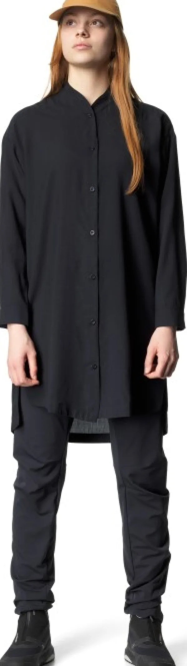 Houdini Tree Dress naisten paitamekko, musta| Flanelli- Ja Kauluspaidat