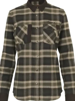 Härkila Aivak L/S Shirt naisten flanellipaita, Olive| Metsästyspaidat