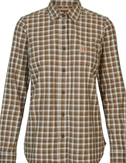 Härkila Naisten metsästysvaatteet/Naisten Metsästyspaidat^Fjell L/S Shirt Women Dark Olive Check