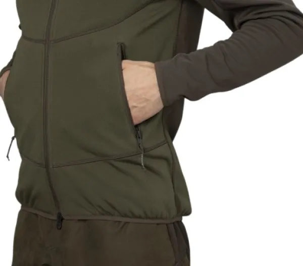 Härkila Olaf Fleece Jacket Shadow Brown/Forest Night| Metsästysliivit/Fleeceliivit