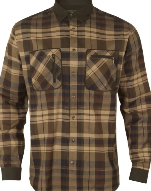 Härkila Pajala Skjorta flanellipaita, beige/ruskea| Metsästyspaidat