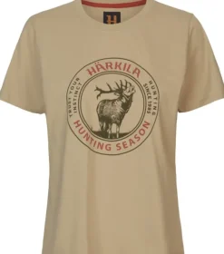 Härkila Stag Badge S/S T-Shirt Women Sand| T-paidat Ja Pikeepaidat