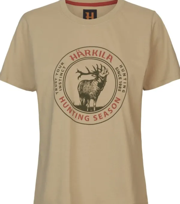 Härkila Stag Badge S/S T-Shirt Women Sand| T-paidat Ja Pikeepaidat