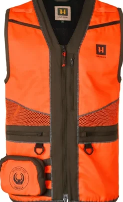 Härkila Koiranohjaajan Vaatteet^Wildboar Pro Blaze Waistcoat Orange Blaze/Brown