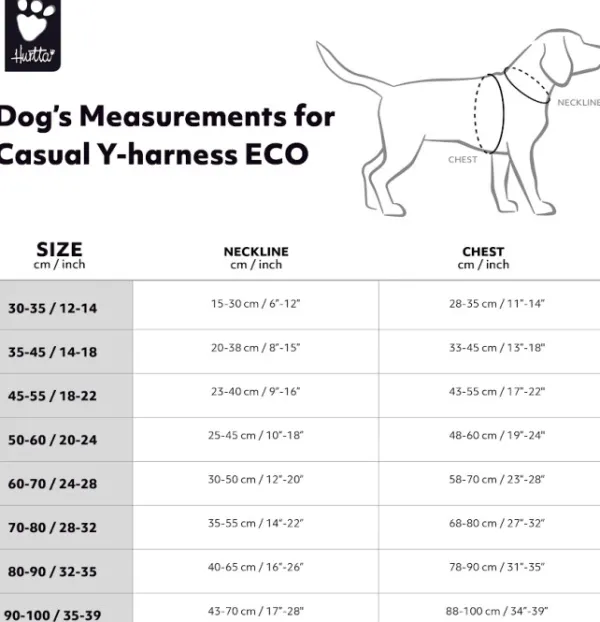 Hurtta Valjaat^Casual Y-Harness ECO valjaat, 50 - 80 cm, ruskeaoranssi