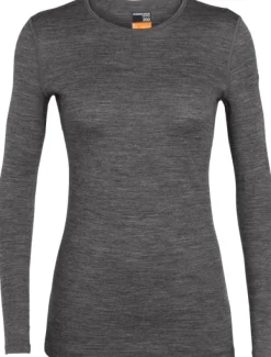 Icebreaker 200 Oasis LS Crewe naisten kerrastopaita, harmaa| Kerrastopaidat