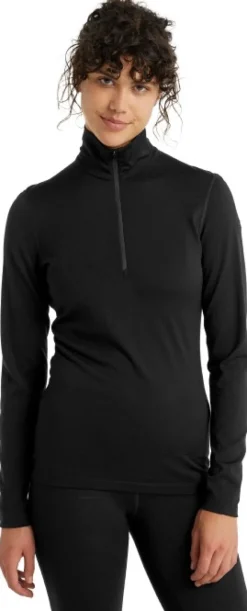 Icebreaker Kerrastopaidat^200 Oasis LS Half Zip naisten kerrastopaita, Black