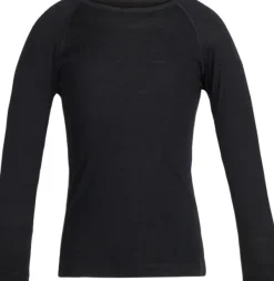 Icebreaker Kids Oasis LS Crewe 200 lasten kerrastopaita, musta| Lasten Alusasut Ja Kerrastot