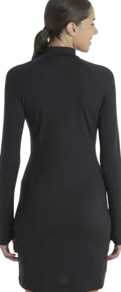 Icebreaker Tunikat, Mekot Ja Hameet^Mer 260 Granary LS Half Zip Tee Dress naisten mekko, Black