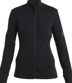 Icebreaker Hupparit, Fleecet Ja Välipaidat^Mer 260 Quantum IV LS Zip naisten välikerros, Black