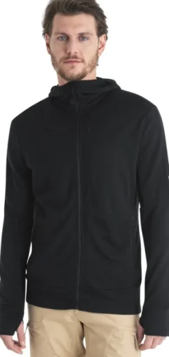 Icebreaker Mer 260 Quantum IV LS Zip Hoodie merinohuppari, Black| Hupparit, Fleecet Ja Välipaidat