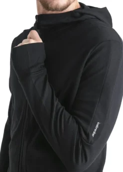 Icebreaker Mer 260 Quantum IV LS Zip Hoodie merinohuppari, Black| Hupparit, Fleecet Ja Välipaidat
